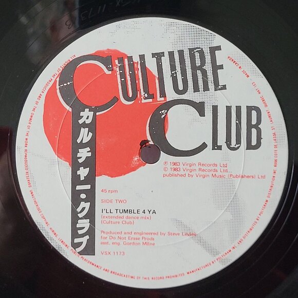 VINTAGE 1983, CULTURE CLUB, CHURCH OF THE POISON MIND, 12" E.P.!!! - Picture 4 of 6